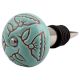 Calla Lily Brown Etched Ceramic Wine Stopper (Pack Of One Piece)
